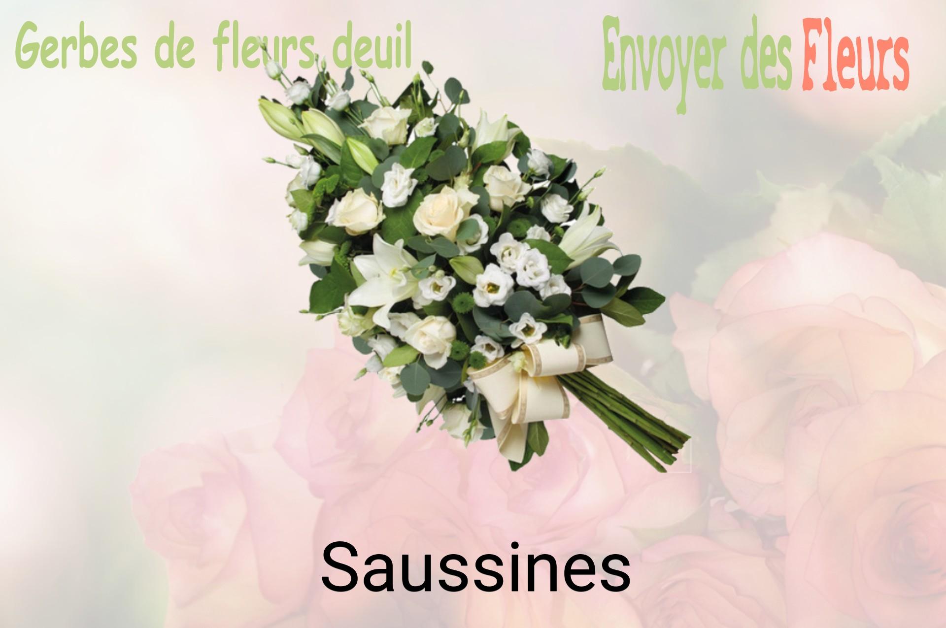 Gerbe de fleurs de deuil livrée à Saussines